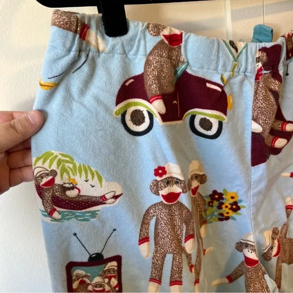Nick &amp; Nora Women’s Sock‎ Monkey Bowling Slumber Pajama Pants Size Large