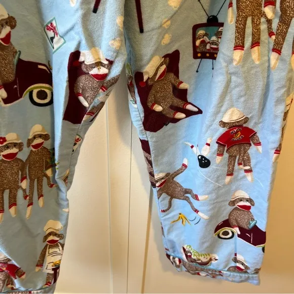 Nick &amp; Nora Women’s Sock‎ Monkey Bowling Slumber Pajama Pants Size Large