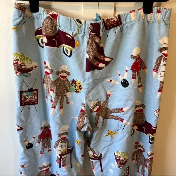 Nick &amp; Nora Women’s Sock‎ Monkey Bowling Slumber Pajama Pants Size Large