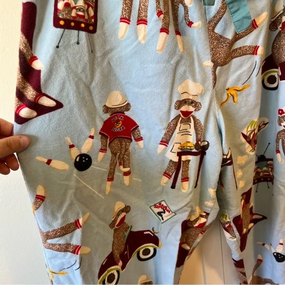 Nick &amp; Nora Women’s Sock‎ Monkey Bowling Slumber Pajama Pants Size Large