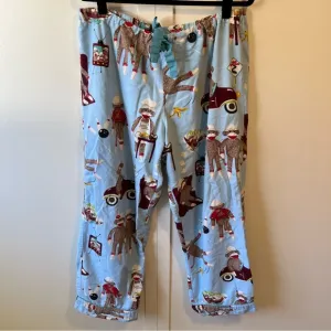 Nick &amp; Nora Women’s Sock‎ Monkey Bowling Slumber Pajama Pants Size Large