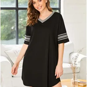 Nightgowns for Women Cotton Night Shirts Short Sleeves Sleepshirt Loose