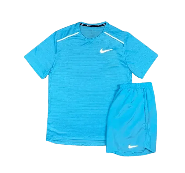 Nike 1.0 Miler and Challenger Shorts Set - Baltic Blue