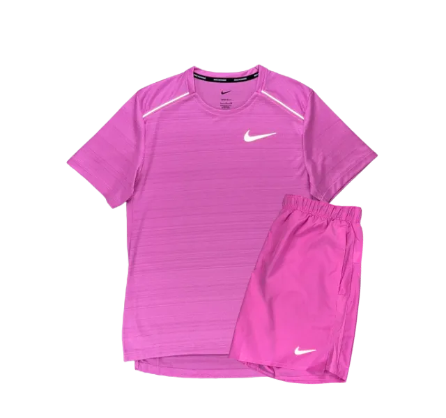Nike 1.0 Miler and Challenger Shorts Set - Playful Pink