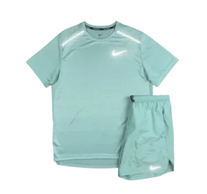 Nike 1.0 Miler and Flex Stride Shorts Set - Mineral Green