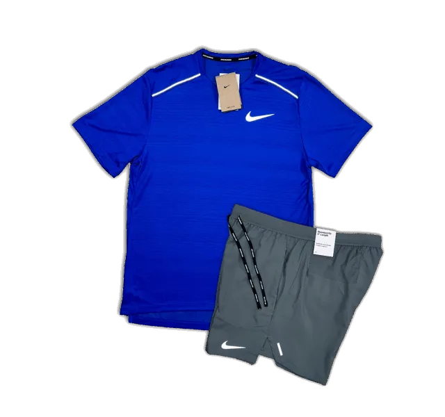 Nike 1.0 Miler and Flex Stride Shorts Set - Royal Blue/Smoke Grey