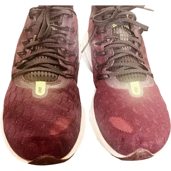 Nike Air Men’s Zoom Vomero 14 Burgundy &amp; White Volt 9 Running Athletic Shoes