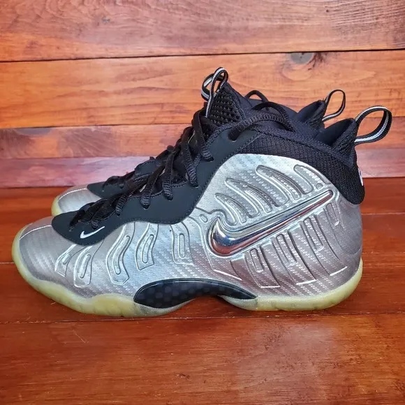 Nike Little Posite Pro GS Shoes 5.5Y Women 7 'Silver Surfer' 644792-007