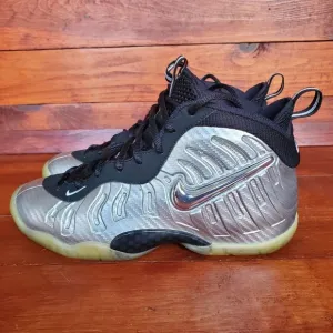 Nike Little Posite Pro GS Shoes 5.5Y Women 7 'Silver Surfer' 644792-007
