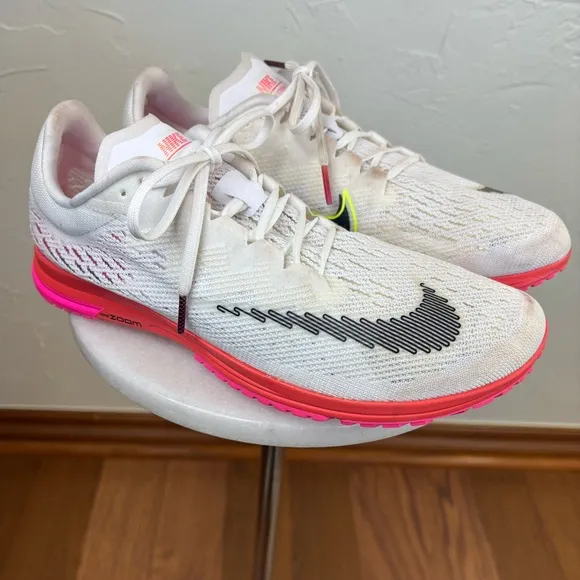 NIKE Men's‎ Spike Flat Zoom Streak LT White Neon Track Cleat Shoe Running Size 8