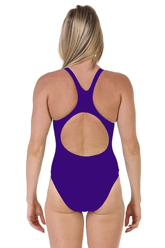 Nova Swimwear Ladies Purple Sport Back One Piece