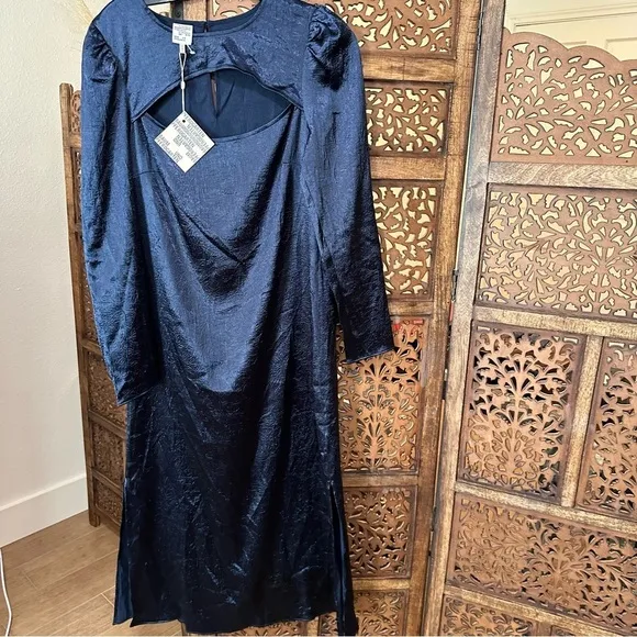 NWT Baum Und Pferdgarten Aneto cut-out midi dress Navy Blue size 38 reg $295