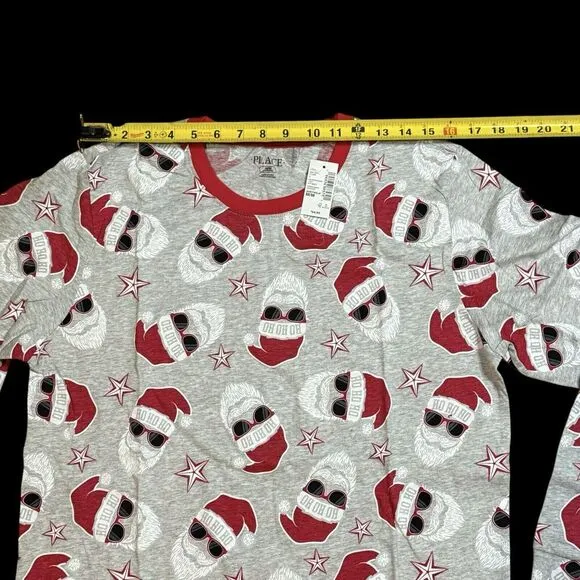 NWT Children's Place Adult Family Glow Christmas Santa Cotton Pajamas Unisex M