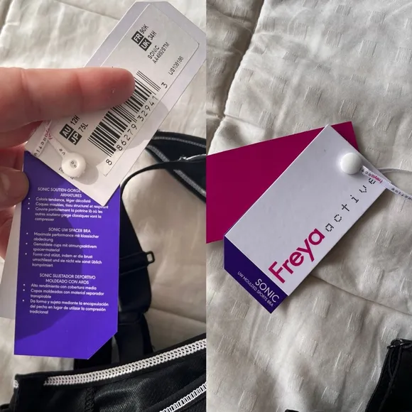NWT Freya Sonic Storm Underwire Moulded Sports Bra 34K Black