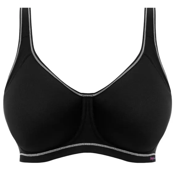 NWT Freya Sonic Storm Underwire Moulded Sports Bra 34K Black