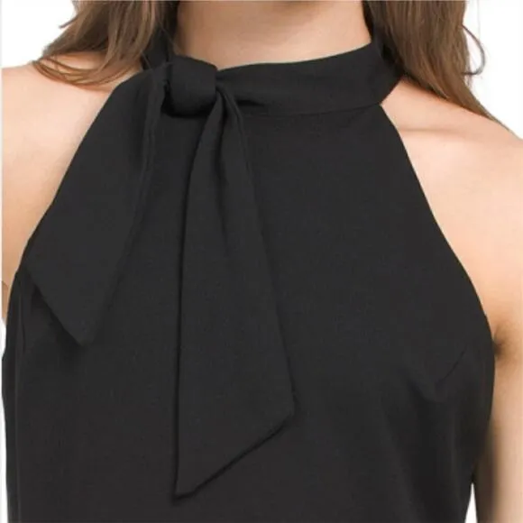 NWT Maggy London Women's Tie Halter Neck Fit And Flare Mini Dress