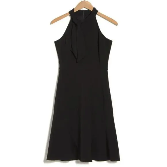 NWT Maggy London Women's Tie Halter Neck Fit And Flare Mini Dress