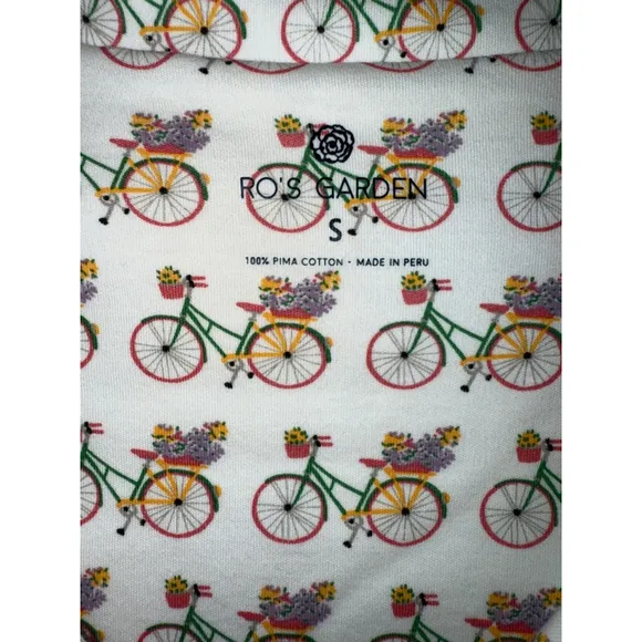 NWT Ro's Garden Bicycle 2 Piece Pima Cotton Pajama Set Size Women's Size Small