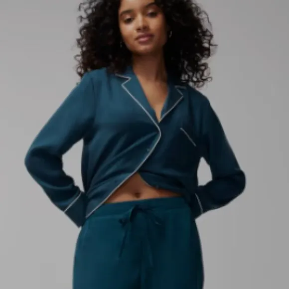 NWT Soma Woven Long Sleeve Pajama Set