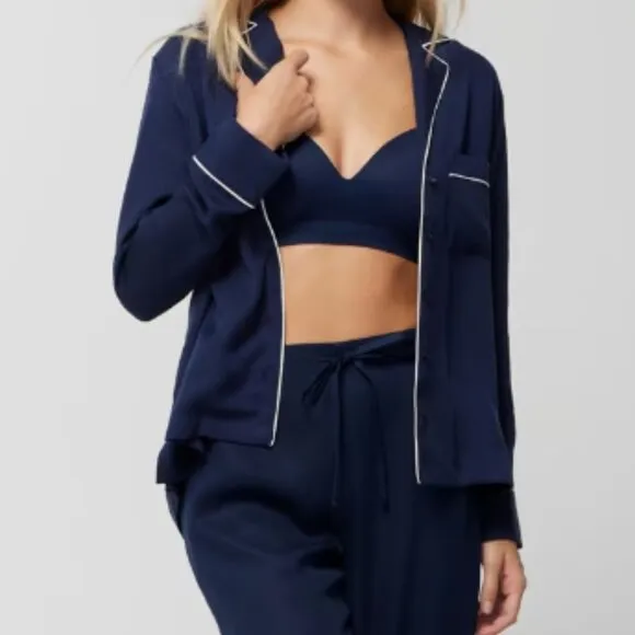 NWT Soma Woven Long Sleeve Pajama Set