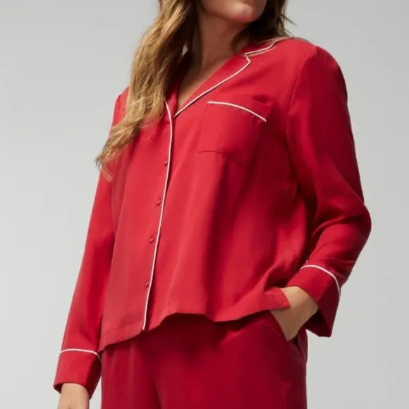NWT Soma Woven Long Sleeve Pajama Set