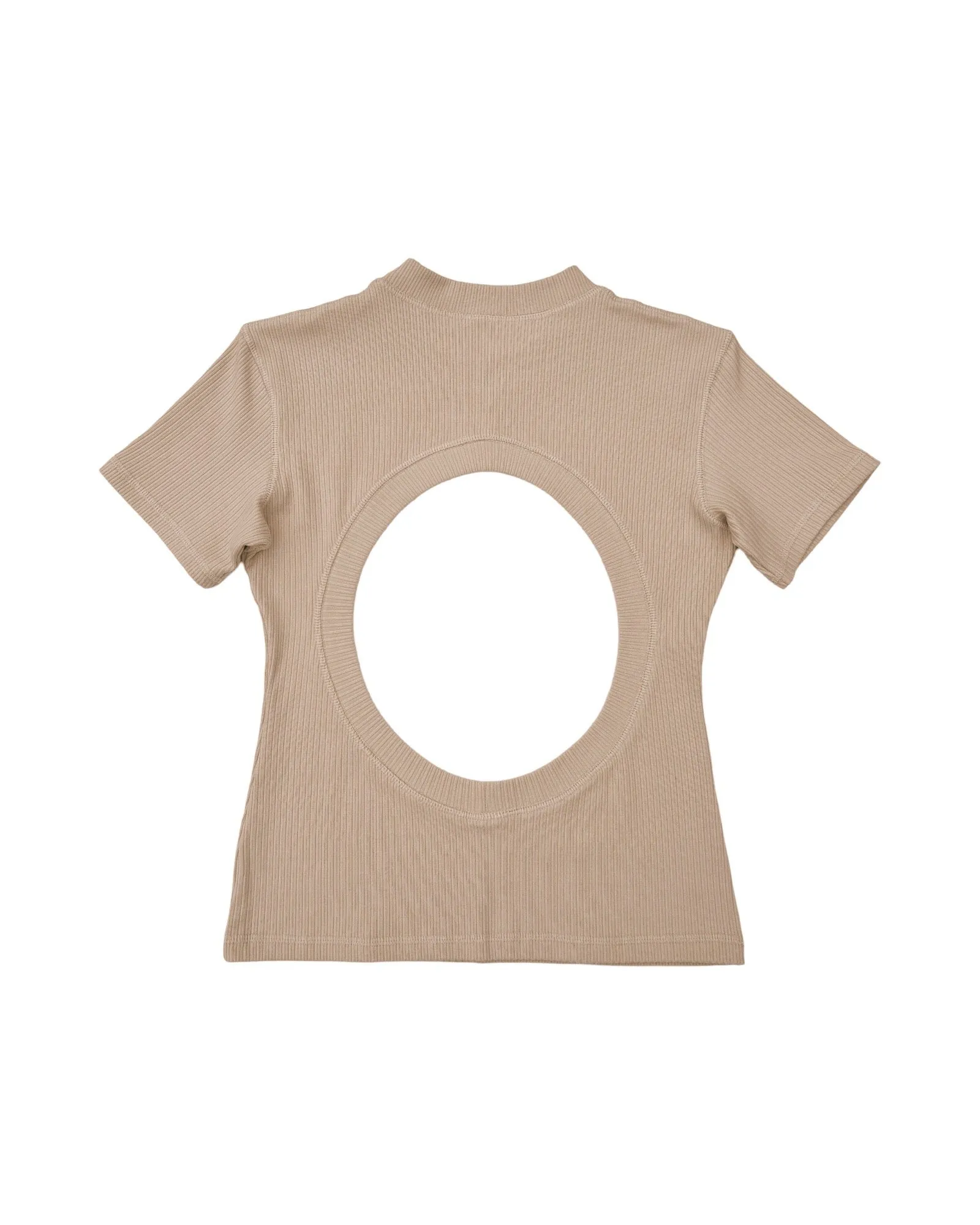 O-CUT BACKLESS TOP - SAND