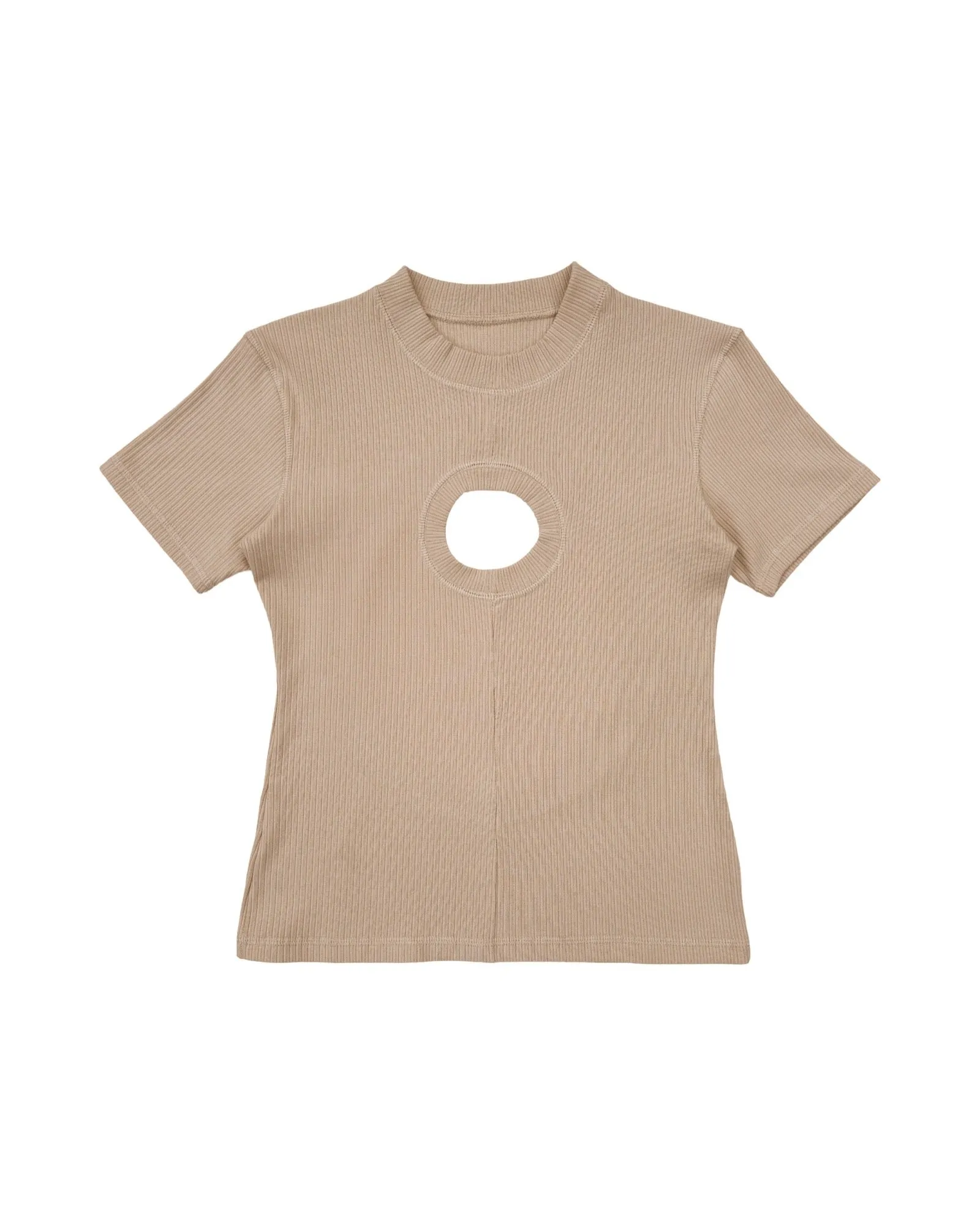 O-CUT BACKLESS TOP - SAND