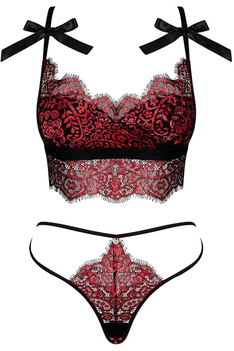 Obsessive RedEssia Lingerie Set
