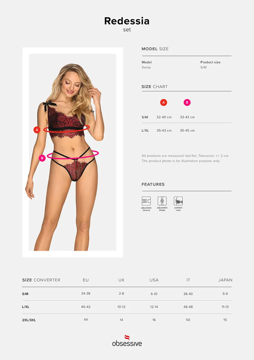Obsessive RedEssia Lingerie Set