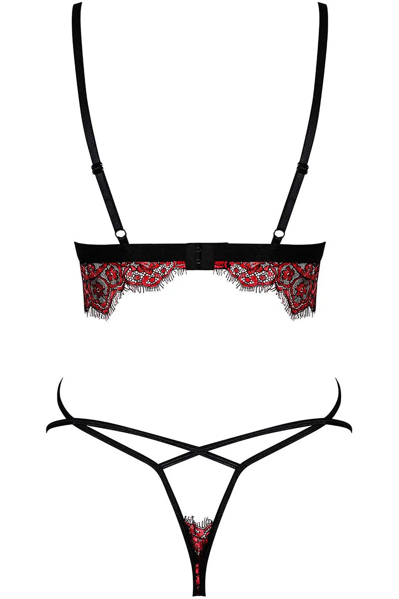 Obsessive RedEssia Lingerie Set