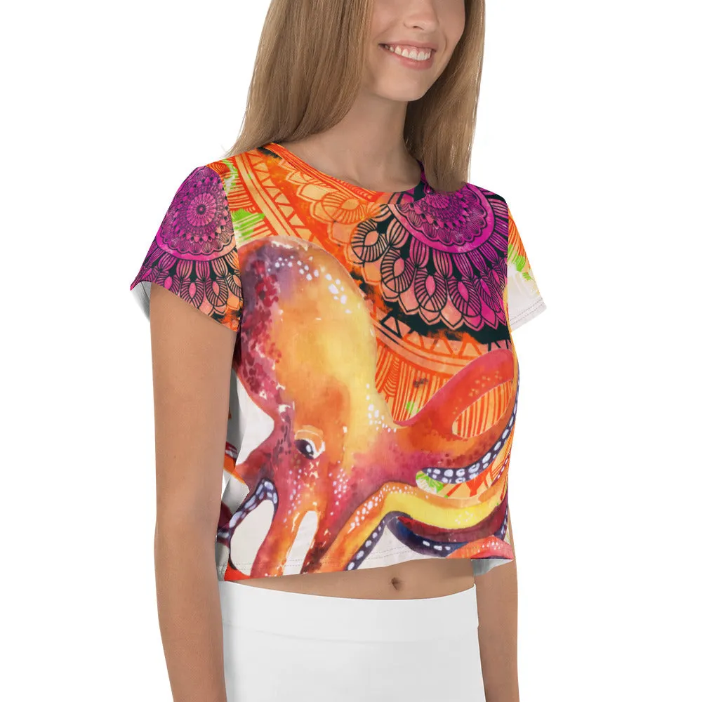 Octopus Mandala - Crop Tee