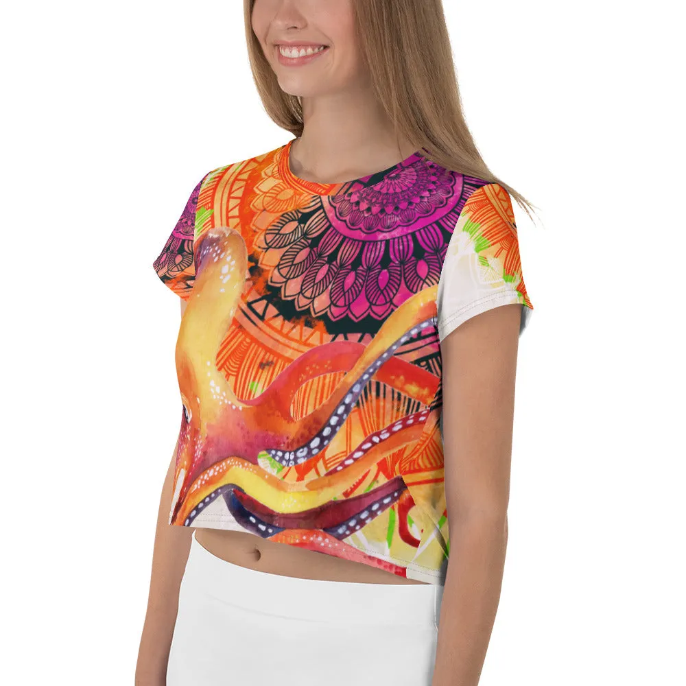 Octopus Mandala - Crop Tee