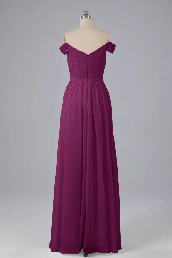 Off The Shoulder Long Bridesmaid Dresses