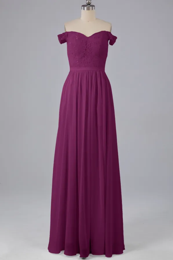 Off The Shoulder Long Bridesmaid Dresses