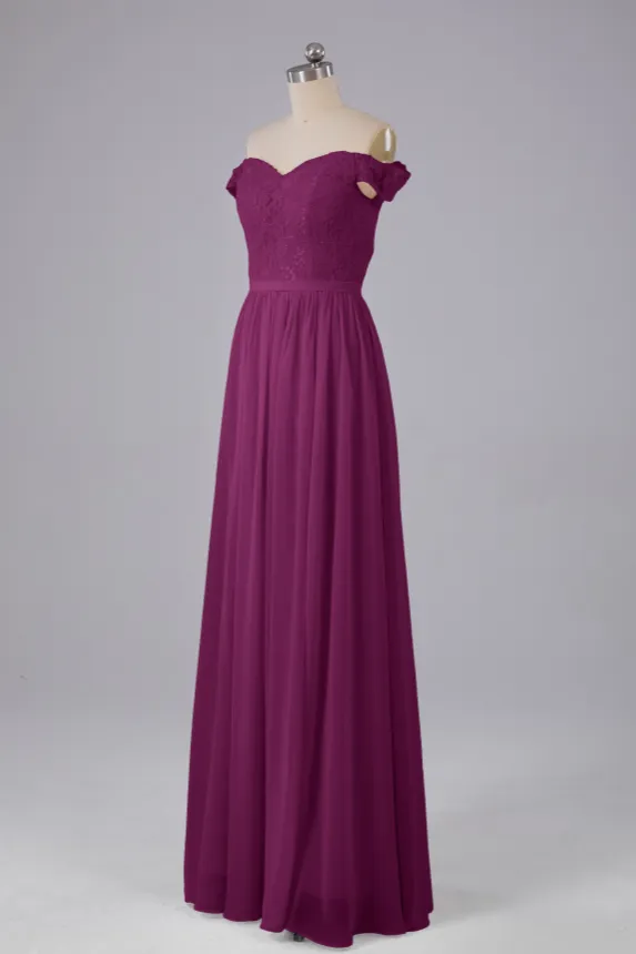 Off The Shoulder Long Bridesmaid Dresses
