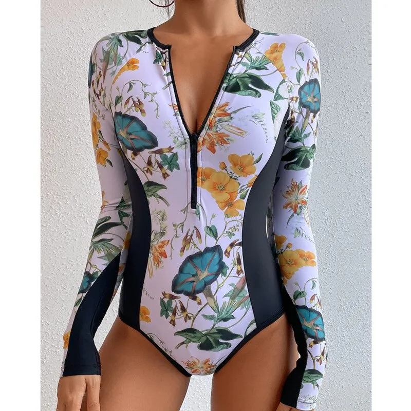 One Piece Long Sleeve Swimwear