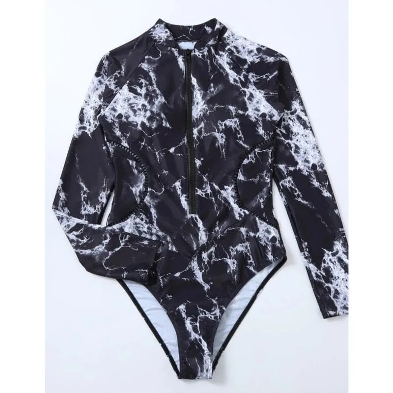 One Piece Long Sleeve Swimwear