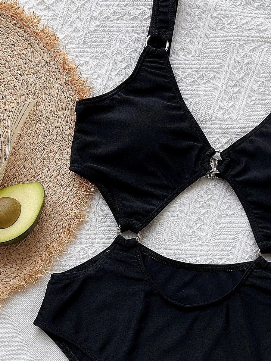 One Piece Swimsuit Cut Out Swimwear Women