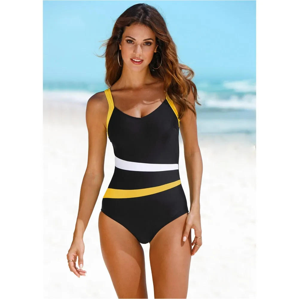 One Piece Swimsuit Women Classic Vintage Swimwear