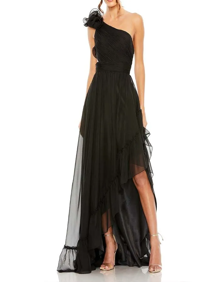 One Shoulder Flower Decorative Lace-up Elegant All-in-one Swimsuit
