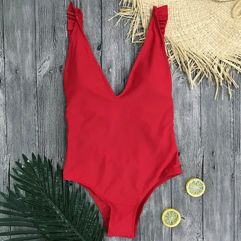 One Shoulder Summer Lace Monokini Beachwear Women Swimwear