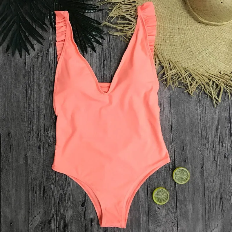One Shoulder Summer Lace Monokini Beachwear Women Swimwear