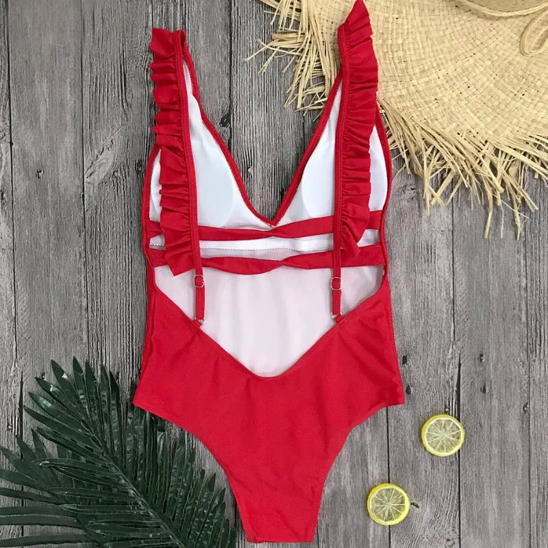 One Shoulder Summer Lace Monokini Beachwear Women Swimwear