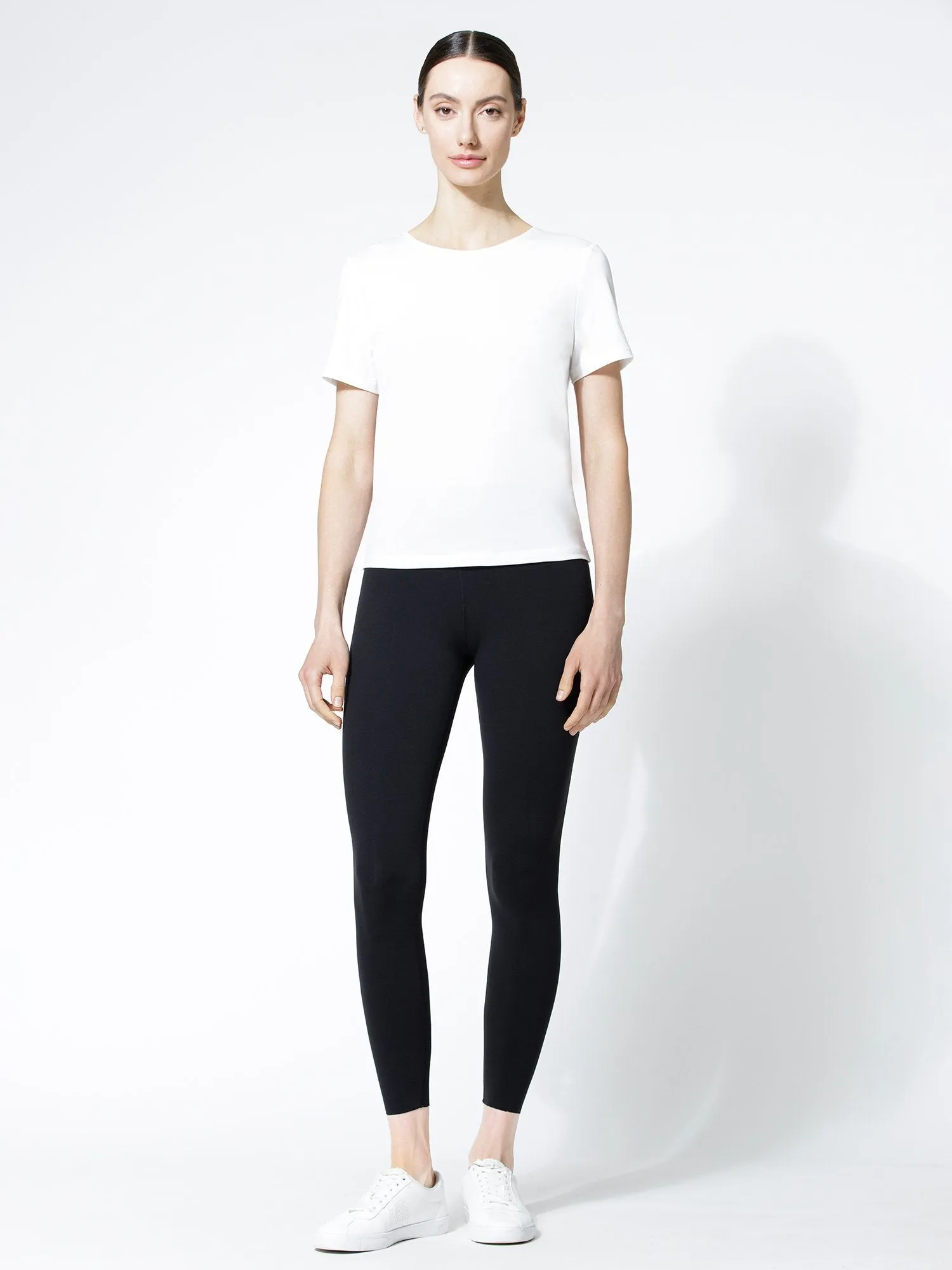 OPEN BACK WRAP TEE, WHITE