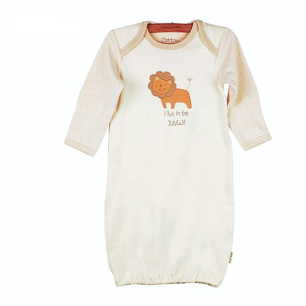 Organic Baby Sleep Gown | Cozy Infant Sleepwear with Prints Jungle Safari