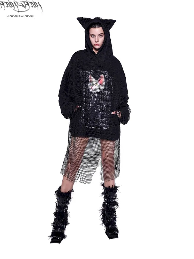 original sphinx cat ear mesh sweatshirt