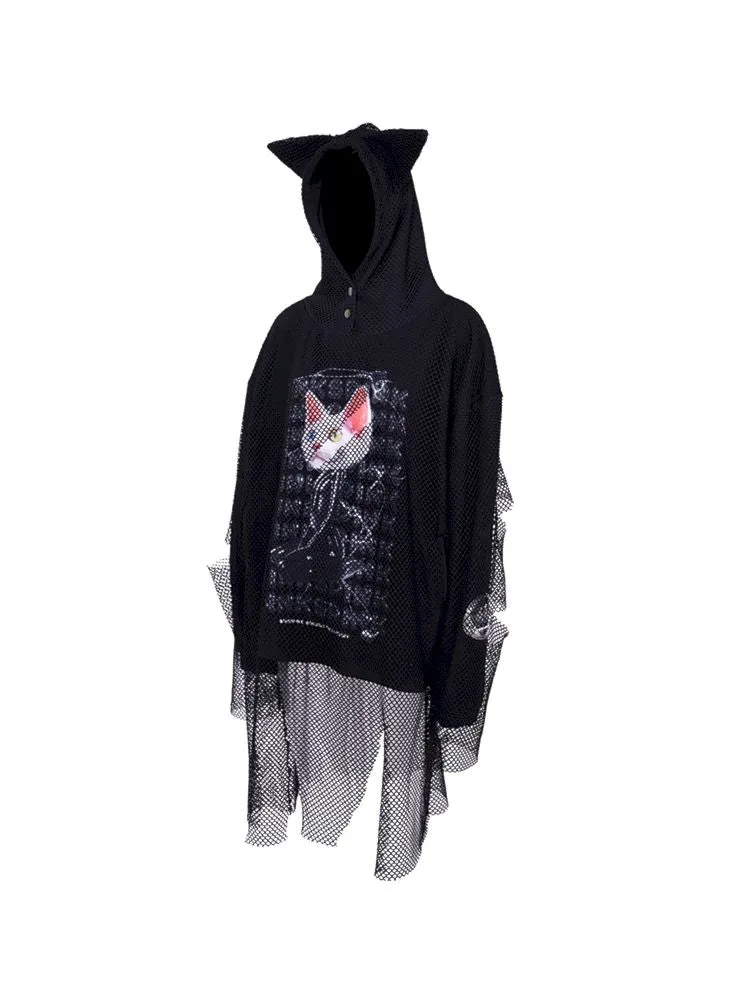 original sphinx cat ear mesh sweatshirt