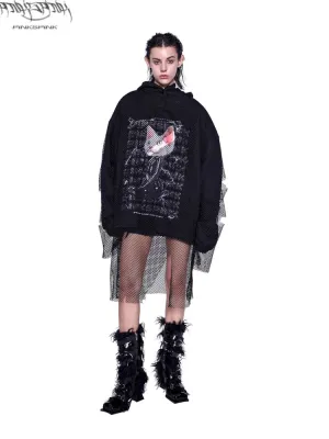 original sphinx cat ear mesh sweatshirt