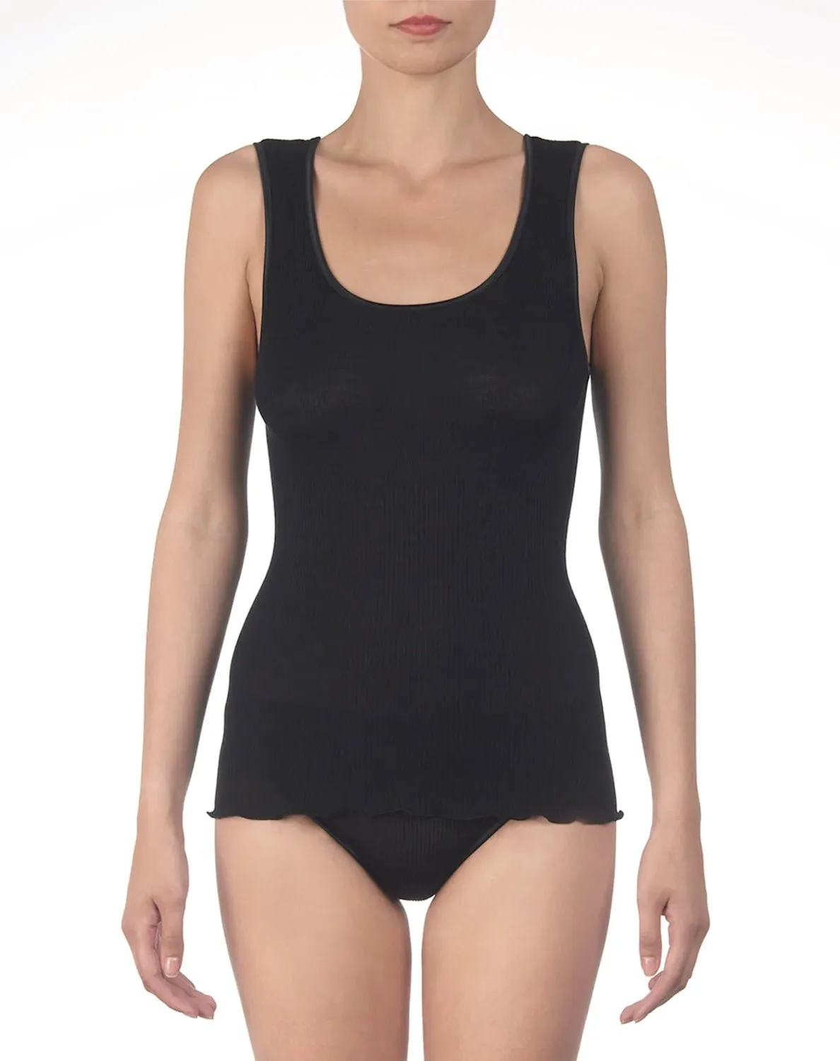 Oscalito Wool and Silk Tank Top with Satin Edging