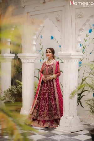 Pakistani Pink Lehenga for Bride in Designer Wear #BN771